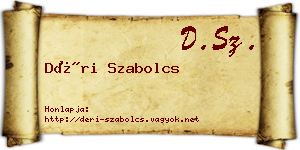 Déri Szabolcs névjegykártya